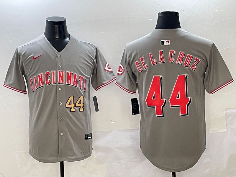 Men Cincinnati Reds #44 Delacruz Grey Game Nike 2025 MLB Jersey style 4->cincinnati reds->MLB Jersey